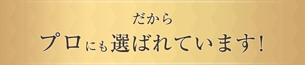だからプロにも選ばれています!