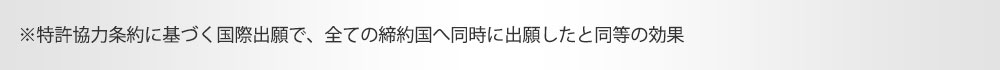 ※特許協力条約に基づく国際出願で、全ての締約国へ同時に出願したと同等の効果