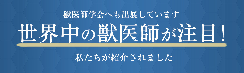 獣医師学会へも出展しています世界中の獣医師が注目!私たちが紹介されました