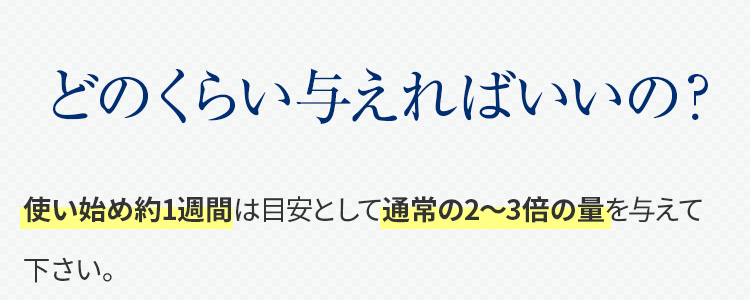 どのくらい与えればいいの?