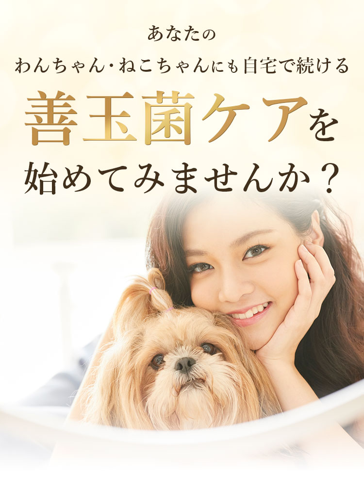 わんちゃん・ねこちゃんにも自宅で続ける善玉菌ケアを始めてみませんか?